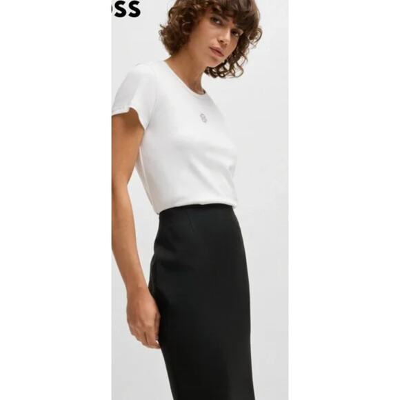 Boss Hugo Boss Skirt Womens Large Black Pencil Straight A Line Career - Picture 4 of 10